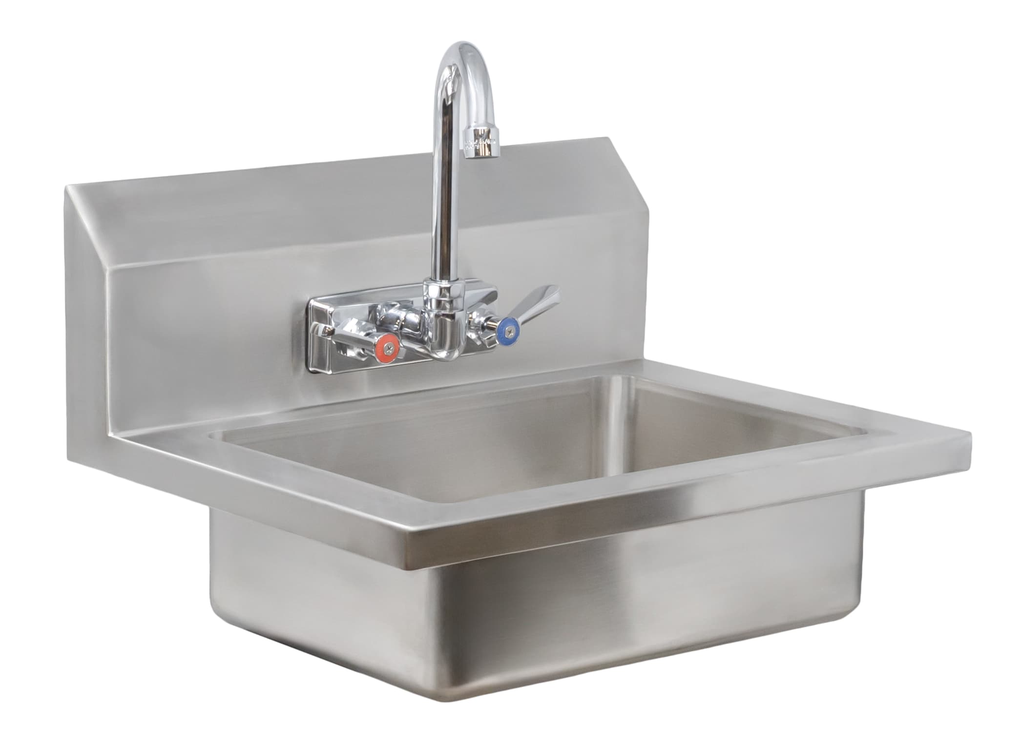Omcan 44585 Fabricated Hand Sink with 4 Inch Gooseneck Faucet and Drain Basket
