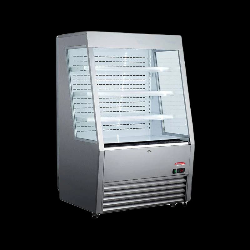 BakeMax BMGGS36 Floor Model 36 Inch Stainless Steel Grab and Go Refrigerated Display Merchandiser