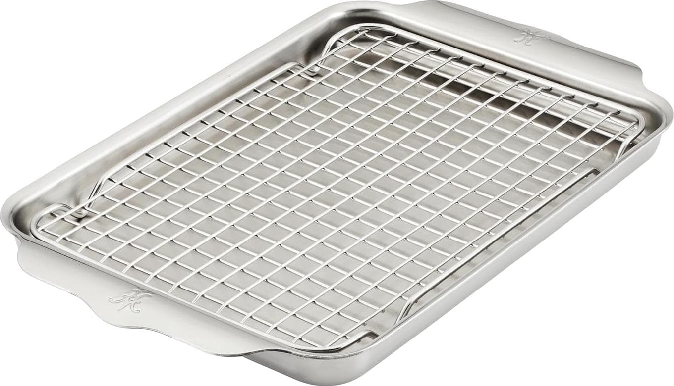 Hestan – Provisions 12.5″ x 9″ OvenBond Tri-ply Stainless Steel Quarter Sheet Pan with Rack – 48822-C