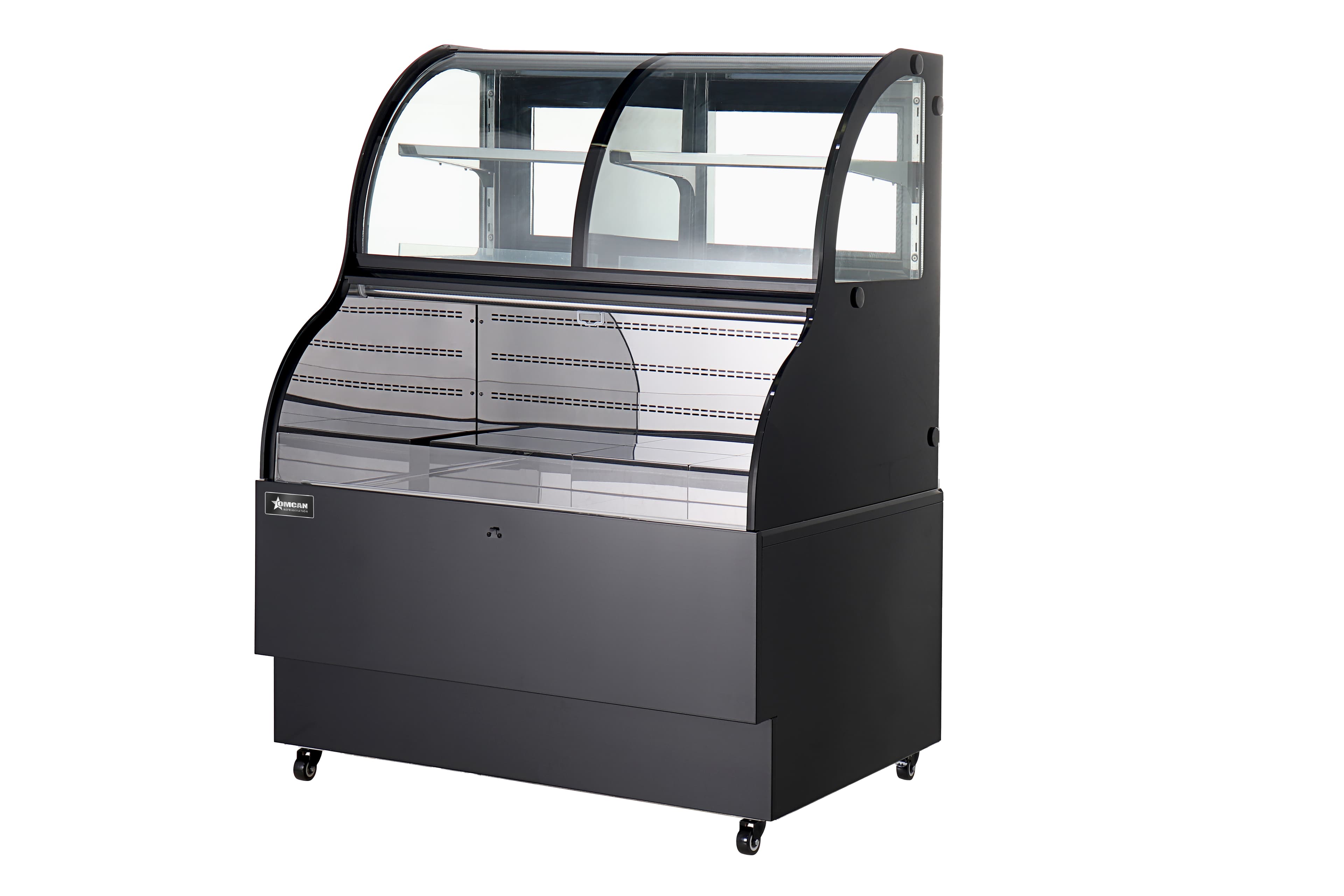 36" One (1) Shelf Dual Service Open Refrigerated Floor Display Case, 12.5 cu.ft. (354 L), Black