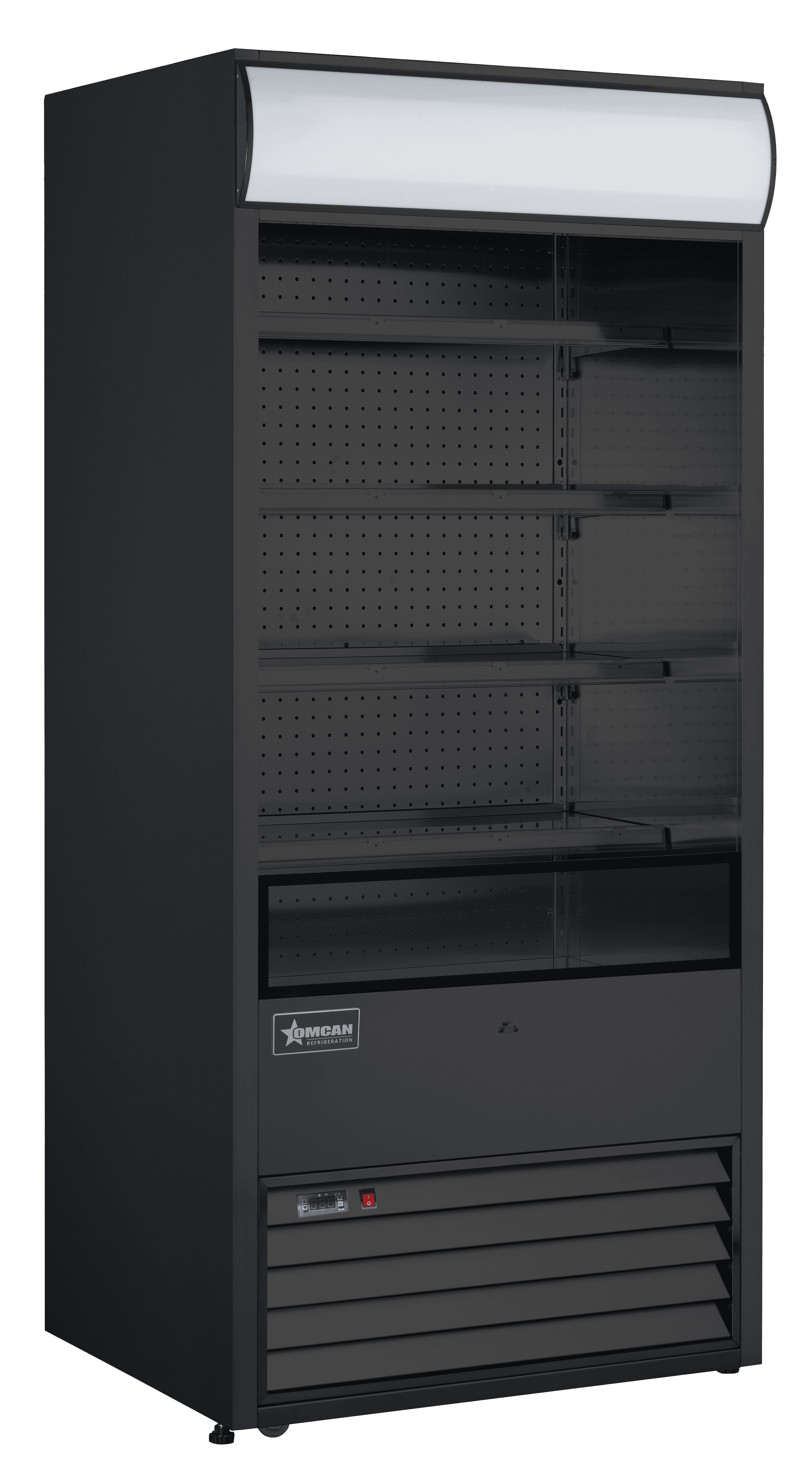36″ Four (4) Shelf Grab-and-Go Open Refrigerated Floor Self-Serve Display Case, 18.7 cu.ft. (530 L), Black