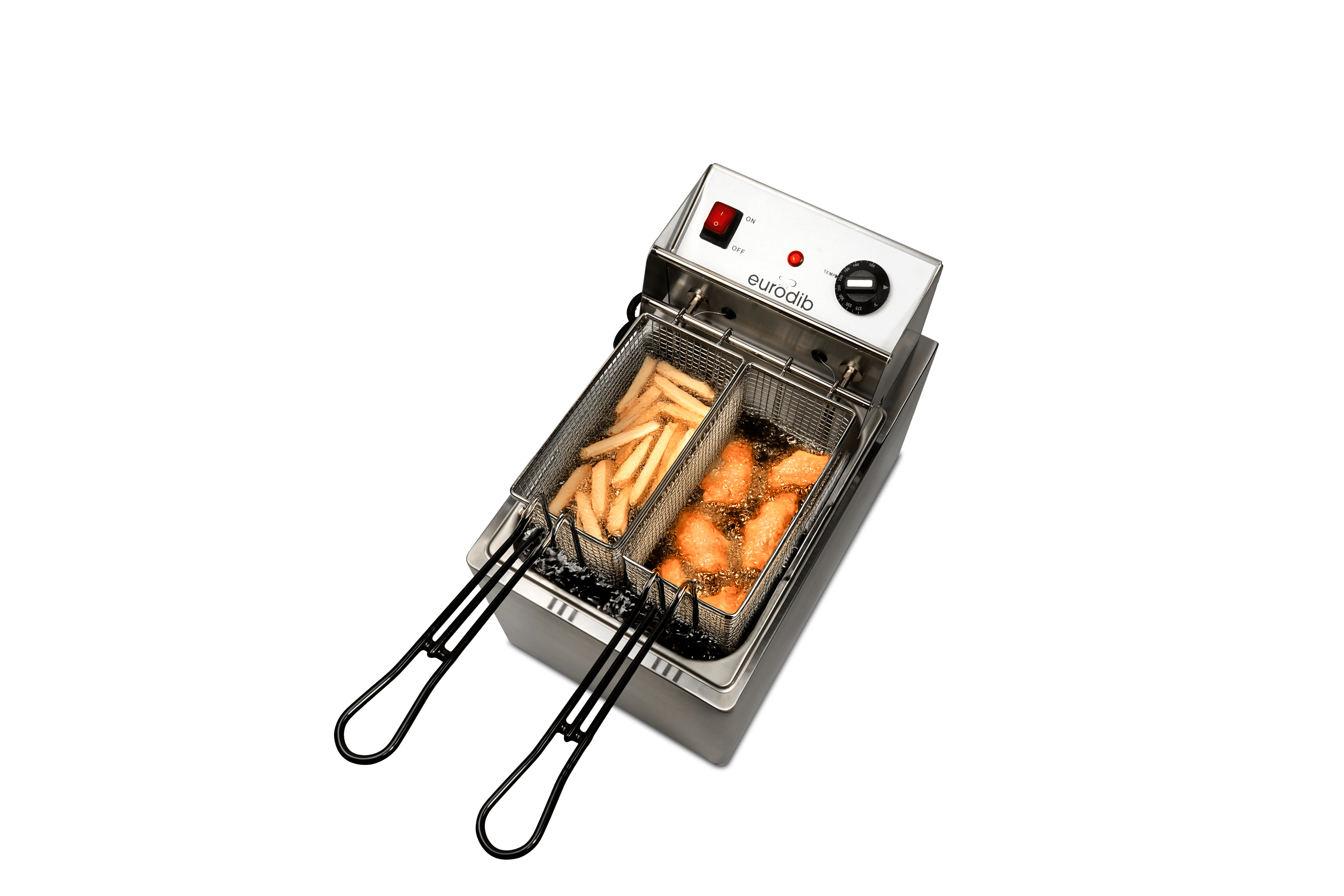 Eurodib – 8 L Electric Double Basket Countertop Fryer 240 Volt – SFE01860D240
