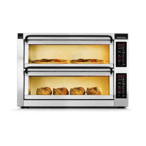 PizzaMaster PM402ED-2DW 41” Countertop Double Electric Pizza Deck Oven with Digital Display