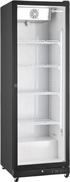 26” One (1) Glass Door Display Refrigerator with LED Light, 16 cu.ft. (450 L), Black