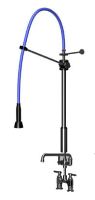 HIMI Products – Instinct Pre-Rinse Faucet Unit with 54″ Hose, Wall Mount Bracket, 4″ Deck Mount Base Faucet + 12″ Add-On Faucet – IF5400-4DAF