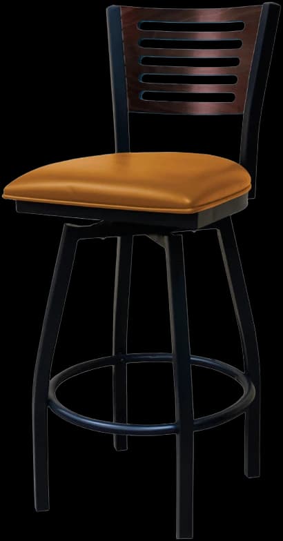 ATS 77E-BSS Wood Multi-Line Back Swivel Barstool