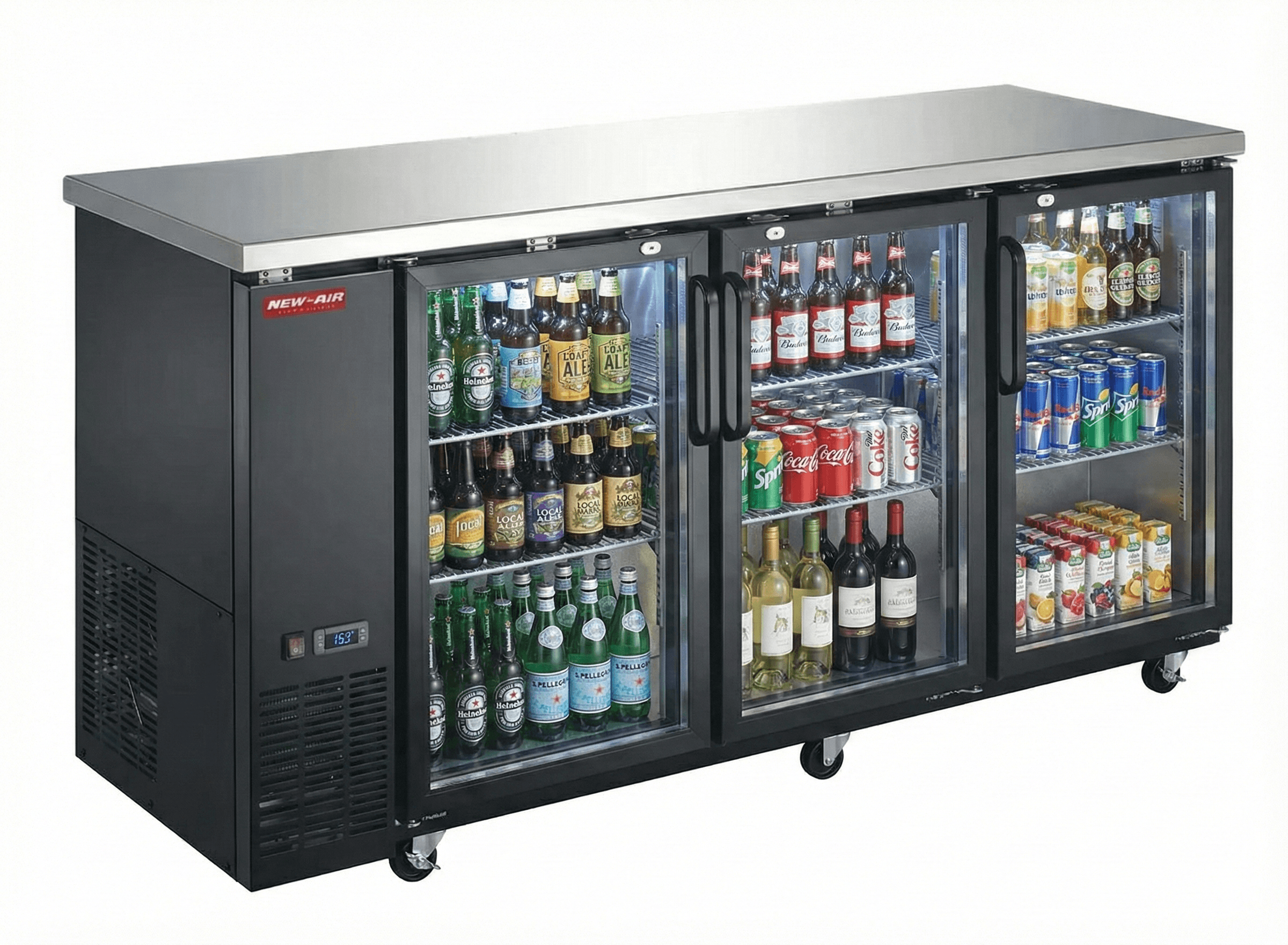 New Air NBB-72-SG 72″ Glass 2-Door Back Bar Refrigerator
