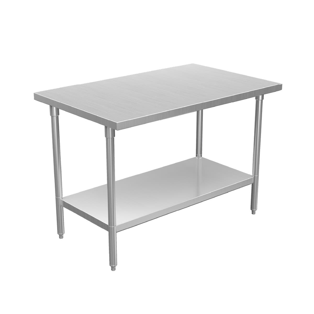 Winholt - 30" x 48" All Welded Stainless Steel Knock-Down Table with Flat Top & Undershelf - DTS-3048-HKD - DISCONTINUED