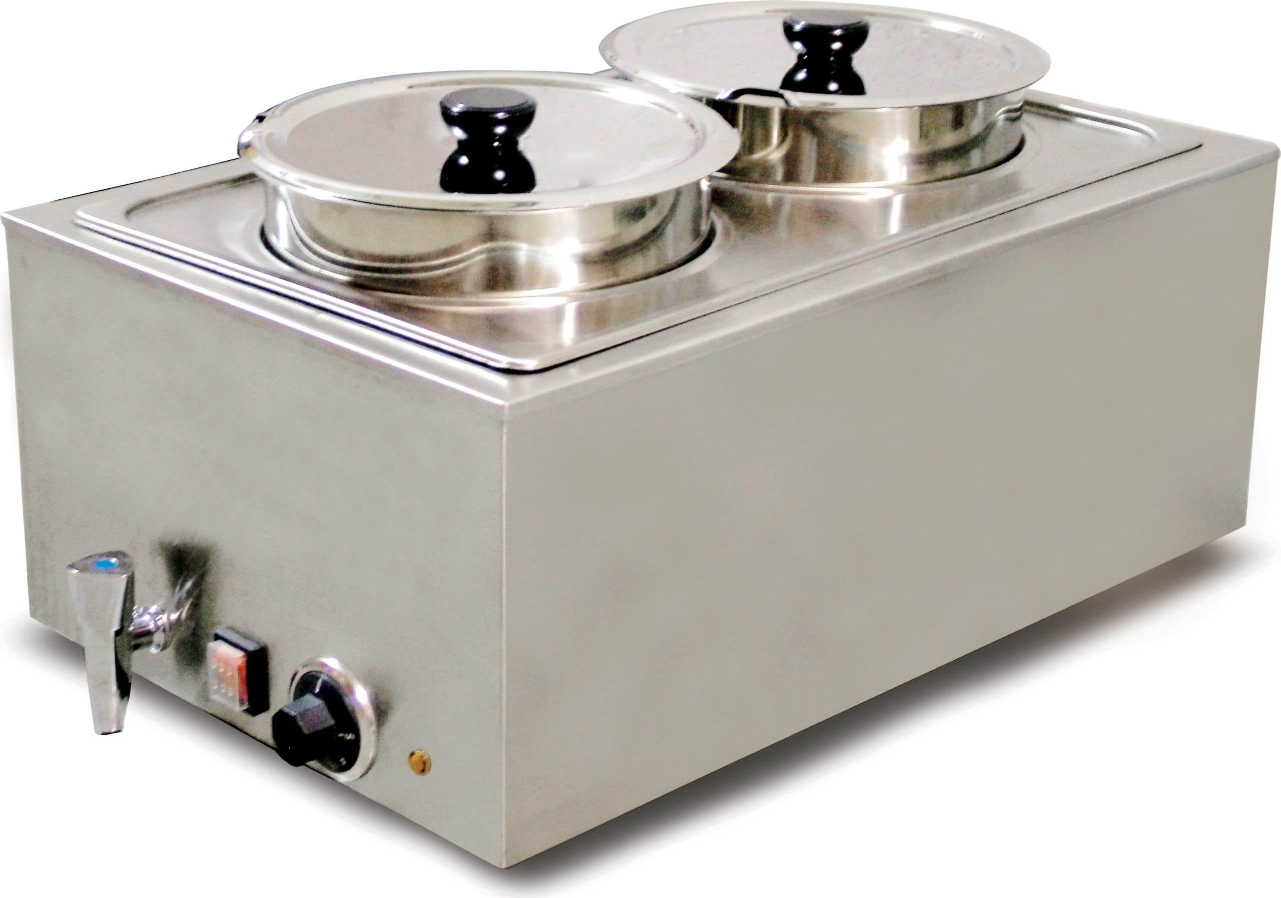 Full-Size Countertop Food Warmer with Two 8 L / 8.45 qt Container Insets and Lids – 1200 W, 120 V