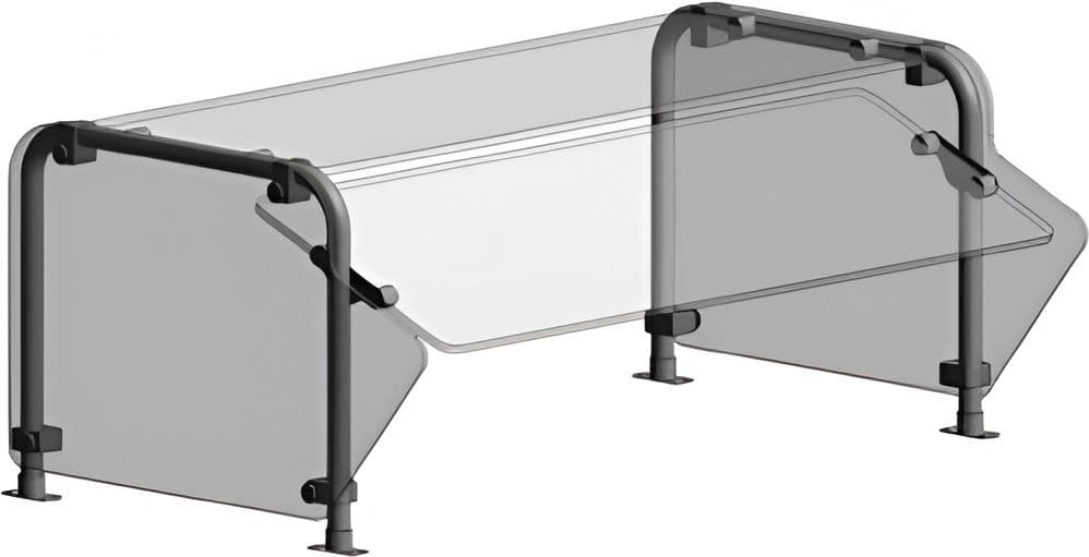 Randell - 36" Double Tier, Single Sided Non Adjustable Self Service On Top Tier, Non Adjustable Self Service On Front & Glass Top - RSW-DTSSNA-36 (Special Order 4-6 Weeks)