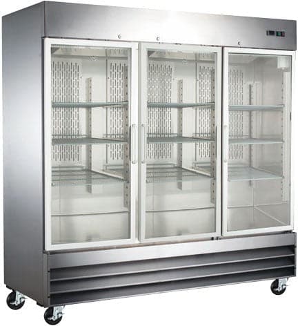 81″ Three (3) Glass Door Reach-In Refrigerator, 72 cu.ft. (2,024 L), Stainless Steel