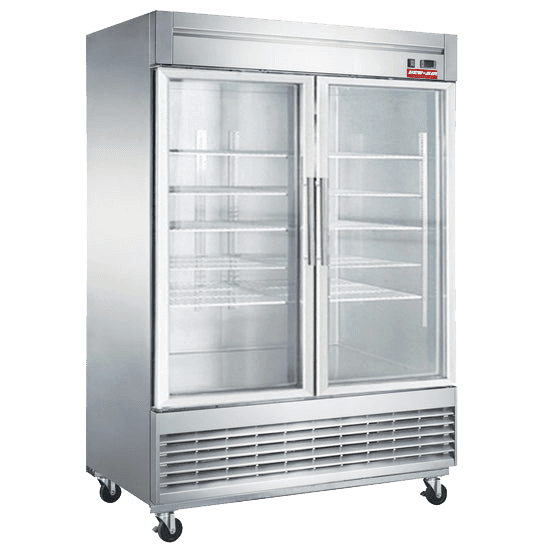 New Air – 55″ Stainless Steel Freezer w/ 2 Glass Doors – NSGF-55-H