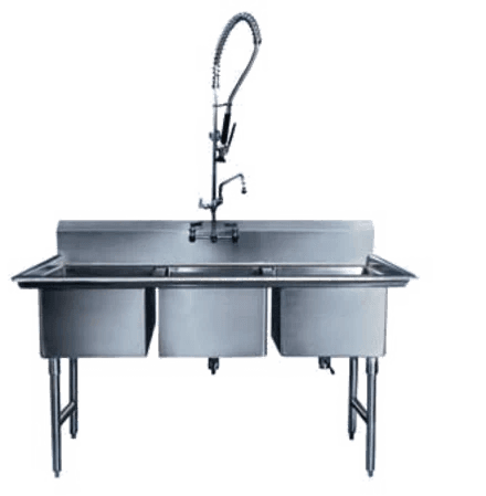 Winholt - 18" x 18" Stainless Steel Three Compartment Sink - WS3T1818