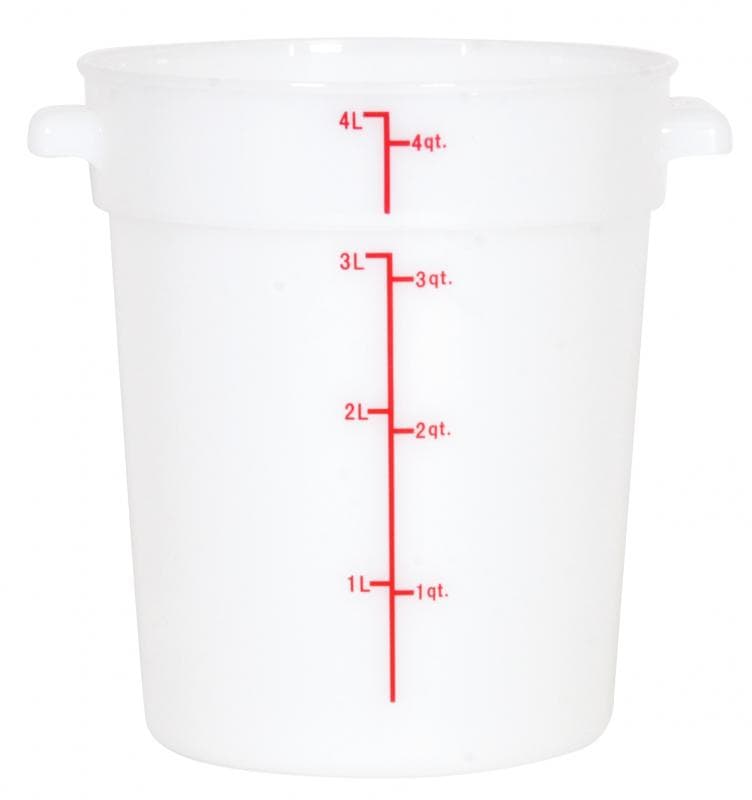 4 qt Polypropylene White Round Food Storage Container