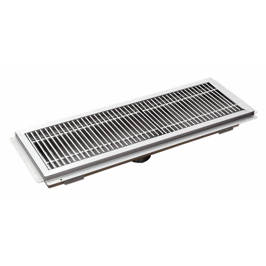 12″ x 60″ Stainless Steel Floor Trough with Grating, 14 Gauge