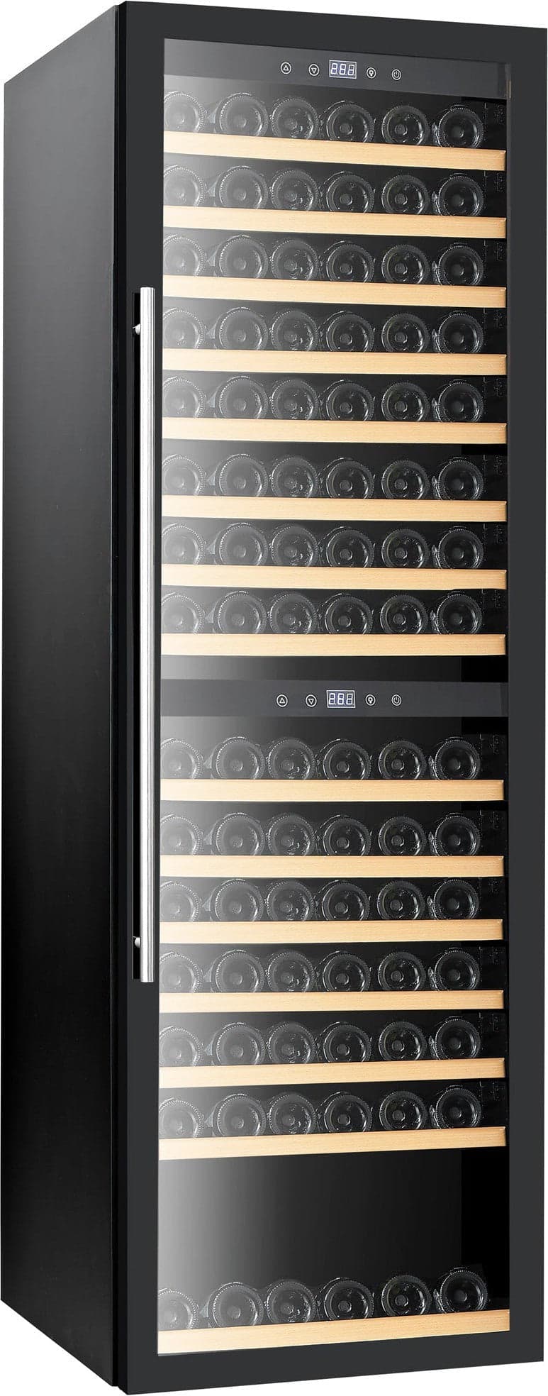Vinovero 27" Dual Zone Wine Cooler with 180 Bottle Capacity and Black Full Glass Door