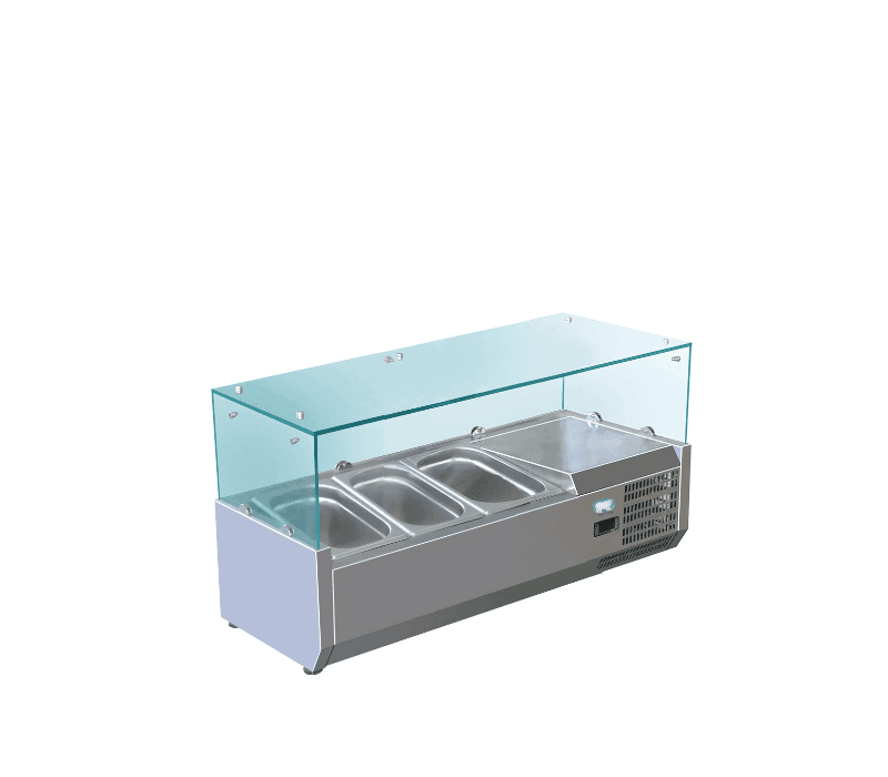 COLDZONE TR-48XG Refrigerated Topping Rail With Glass Guard