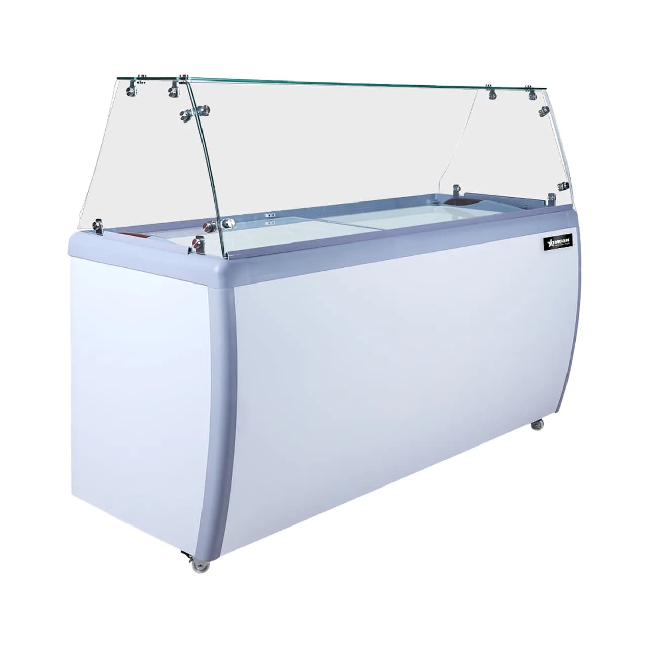 39″ 6+4 Tubs Capacity Ice Cream Dipping Freezer with Flat Sneeze Guard – 110V/60 Hz/1 Ph