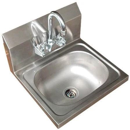 Winholt – 14″ x 10″ x 5″ Stainless Steel Hand Sink with Side Splash – WS-HS-1410-5-F-2SS