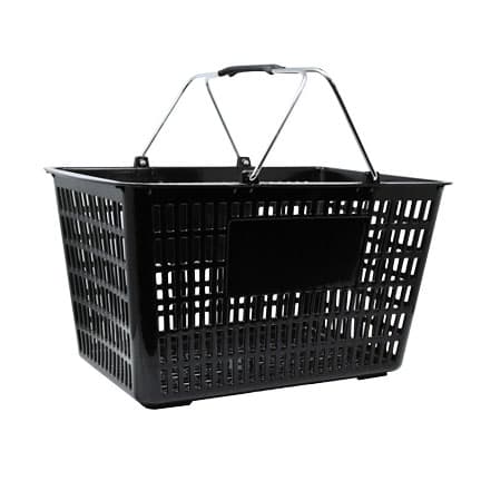 Black Plastic-Steel Shopping Basket