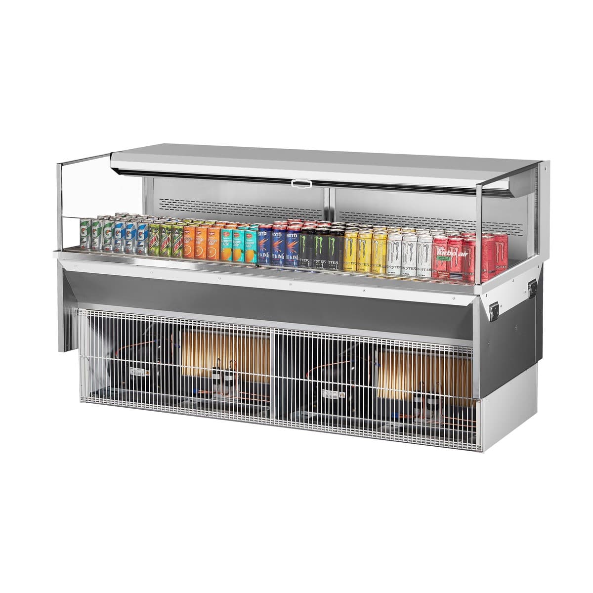 Turbo Air - 71.6" White Low Profile Drop-In Horizontal Open Display Case with Deck Only - TOM-72L-UF-W-1SI-N