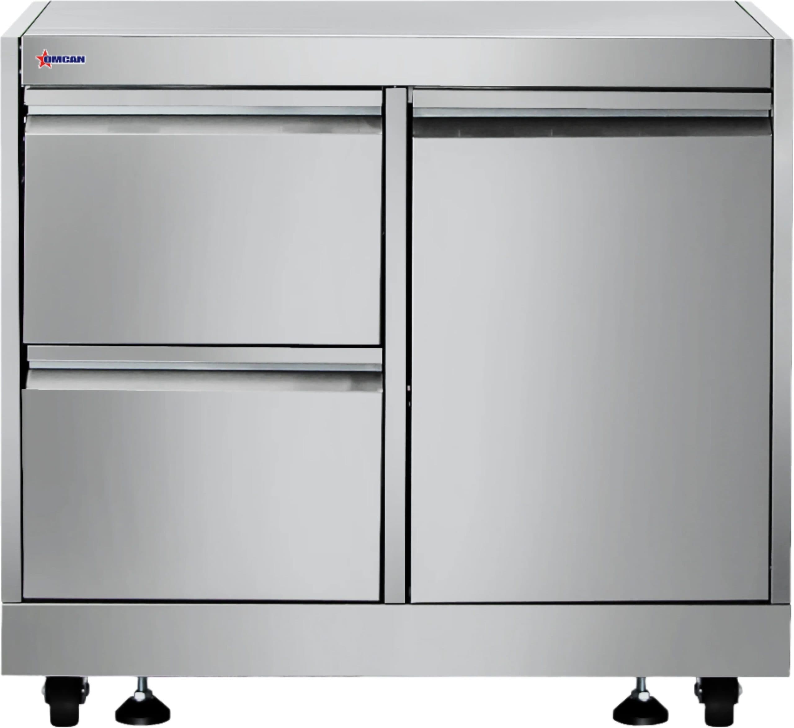 32″ Stainless Steel Cabinet Stand for #47876 with Gas Tank Cabinet and 2 Drawers with Soft Hinge Drawer Slide