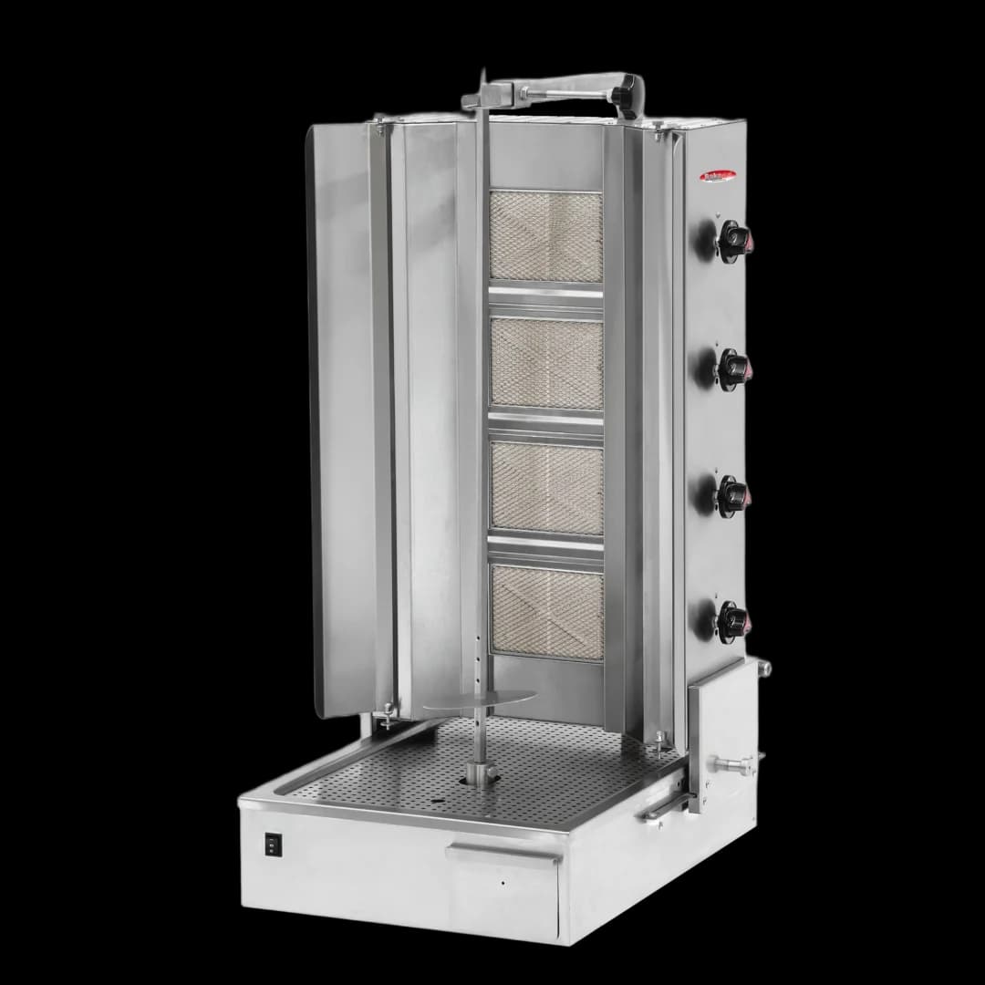 BakeMax BMDN1514 Commercial Heavy-Duty 4-Burner Gas Shawarma / Donair Machine