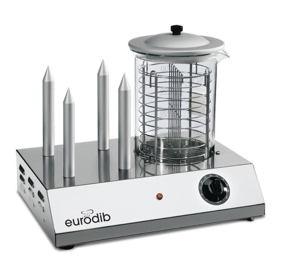 Eurodib – 220V 4 Spikes Hot Dog Steamer and Bun Warmer – HOTDOG220V