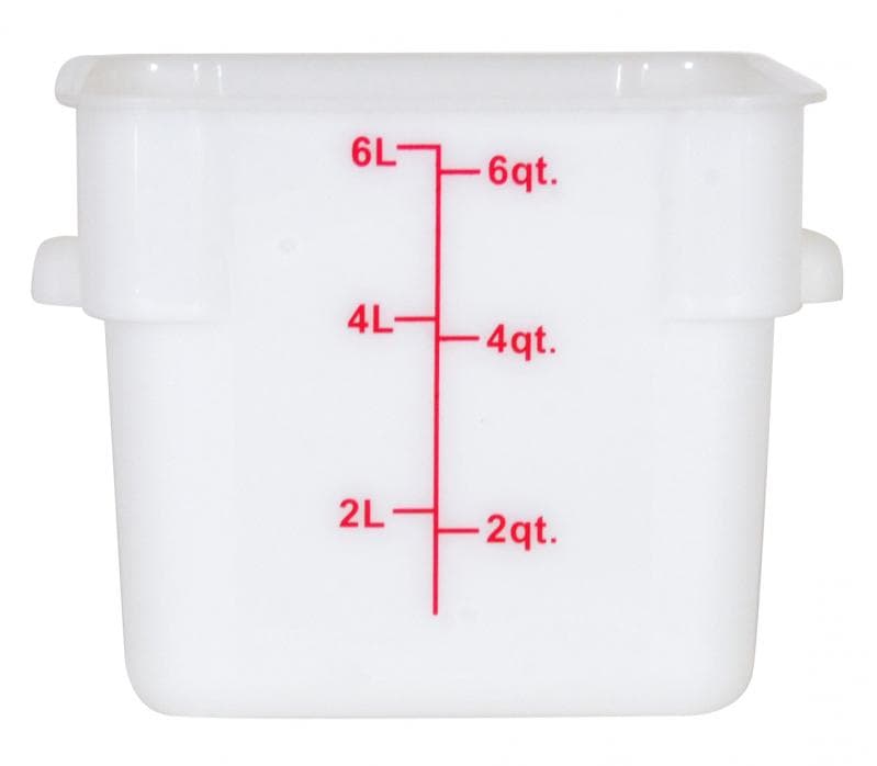 6 qt Polypropylene White Square Food Storage Container