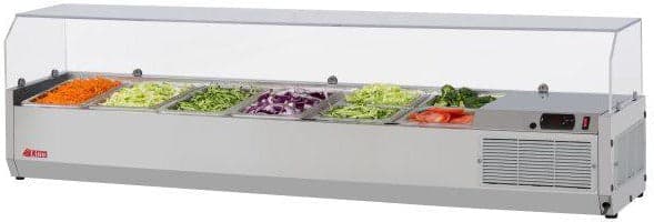 Turbo Air – E-Line 60″ Stainless Steel Refrigerated Countertop Salad Prep Table with Clear Hood – CTST-1500G-N (ETA 5-6 Weeks)