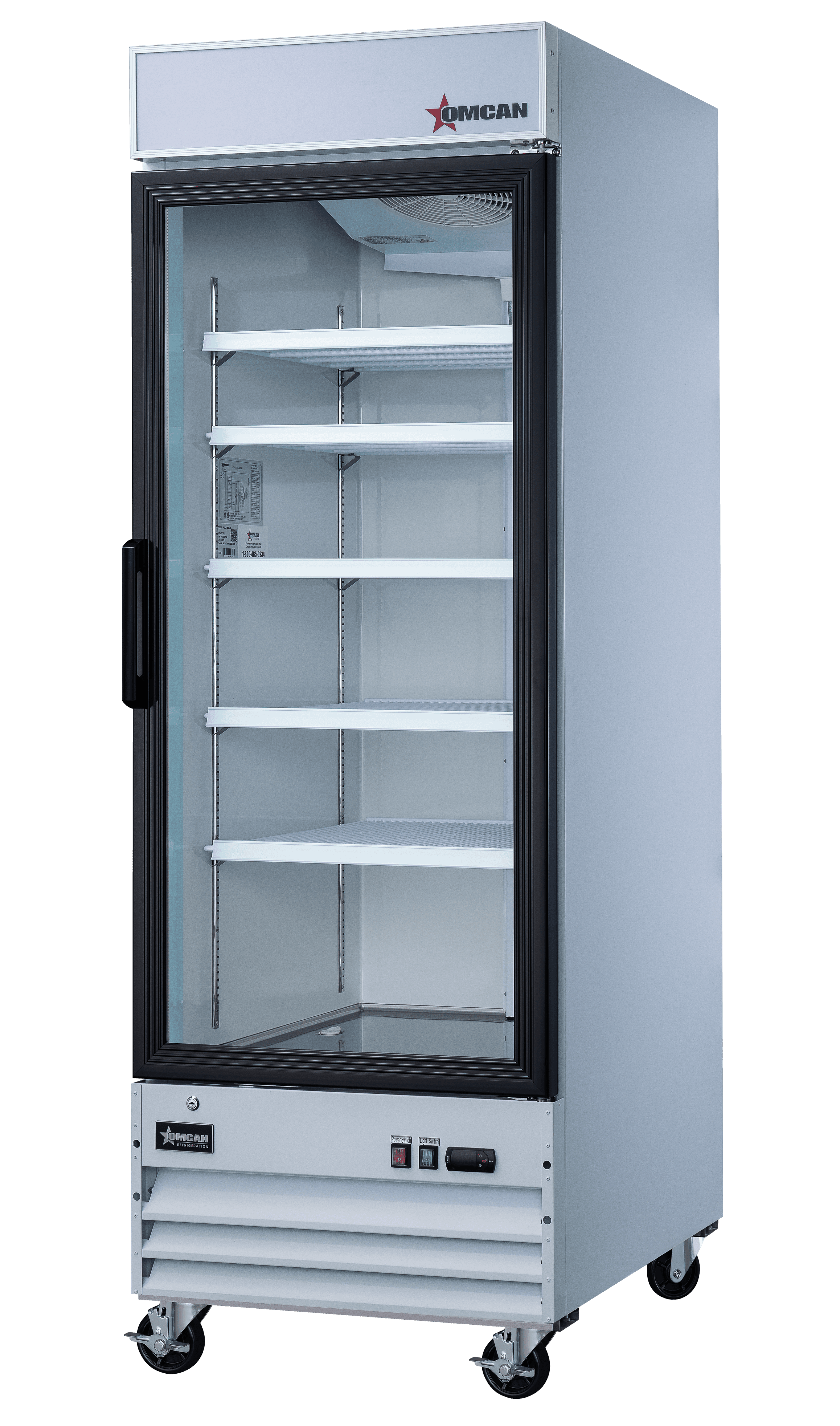 28″ One (1) Glass Door Display Refrigerator with Lightbox, 23 cu.ft. (651 L), White