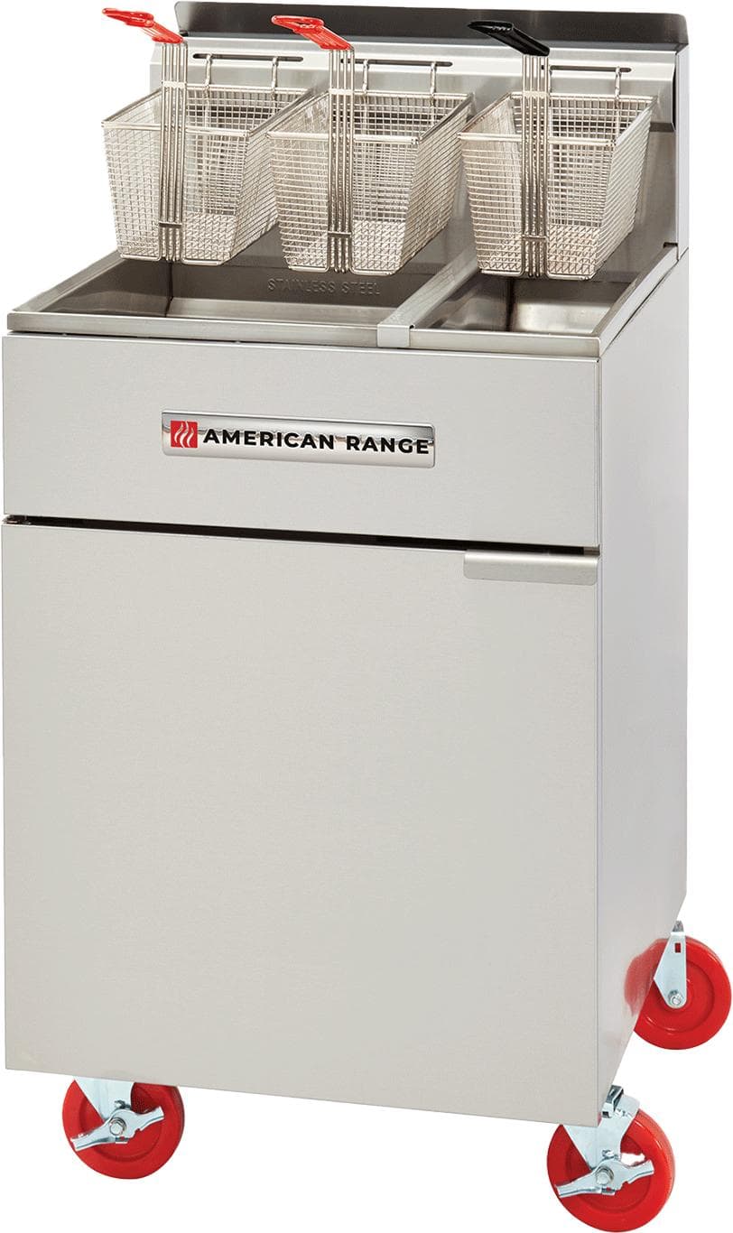 American Range - 7.75" Stainless Steel Restaurant Range Half and Full Size Fryers - AF-50/25