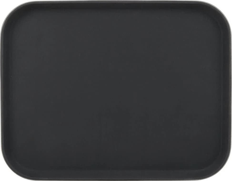 18″ x 14″ Rectangular Black Non-Slip Service Tray