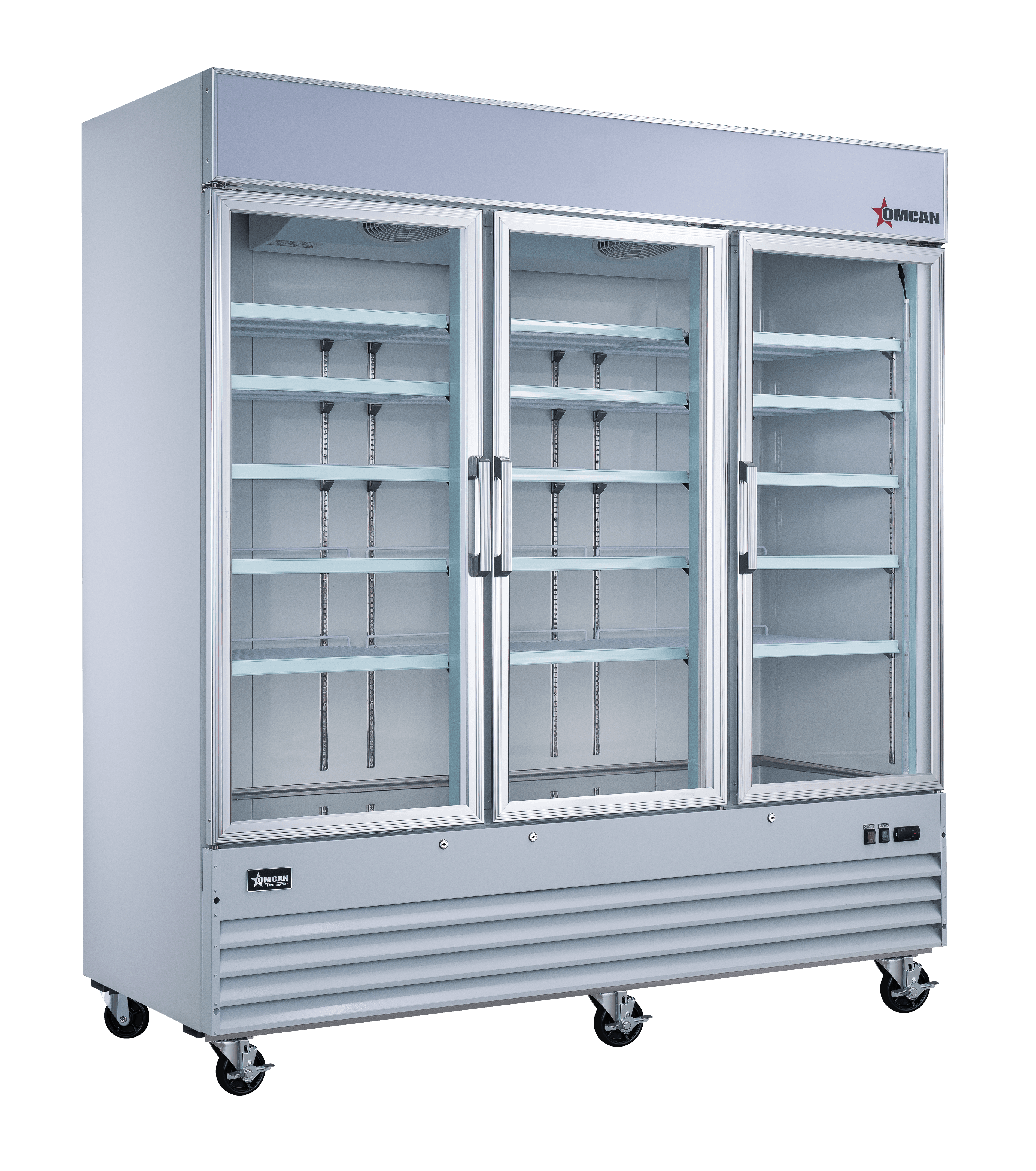 78″ Three (3) Glass Door Refrigerator, 53 cu.ft. (1500 L), White