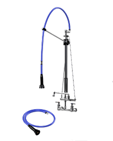 HIMI Products – Instinct Pre-Rinse Faucet Unit with 60″ Hose, V Mount Bracket, Vacuum Breaker, 6′ Extension Hose & 8″ Wall Mount Base Faucet + 12″ Add-On Faucet – IF6005-8WAF