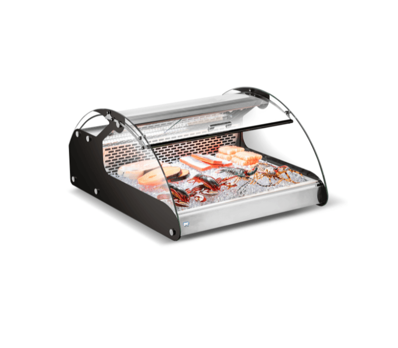 COLDZONE – CW-118 COUNTERTOP CURVED GLASS DISPLAY CASE 28″ 28″W 35″D