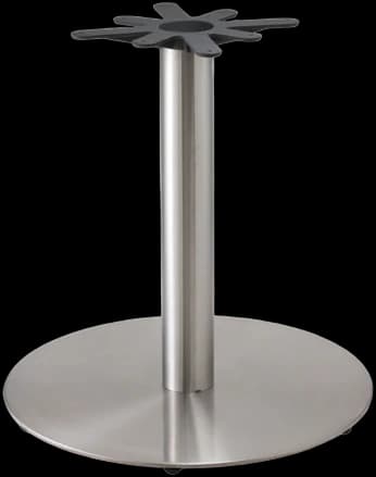 ATS Stainless Steel Flat Base, 24 in Round, Stainless, Dining Height