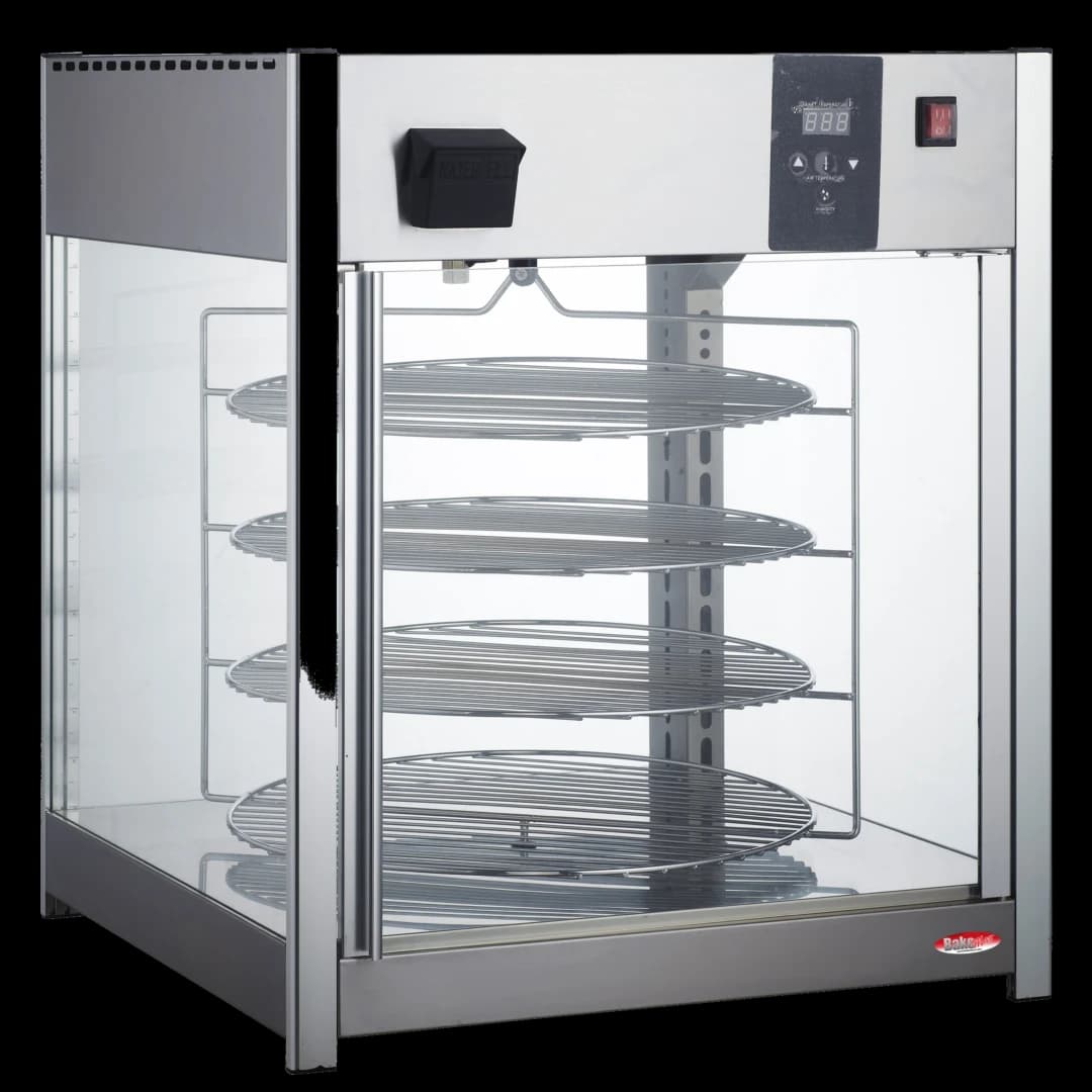 BakeMax BMPW418 Titan Series Countertop Electric 4-Tier 18 Inch Rotating Pizza Warmer