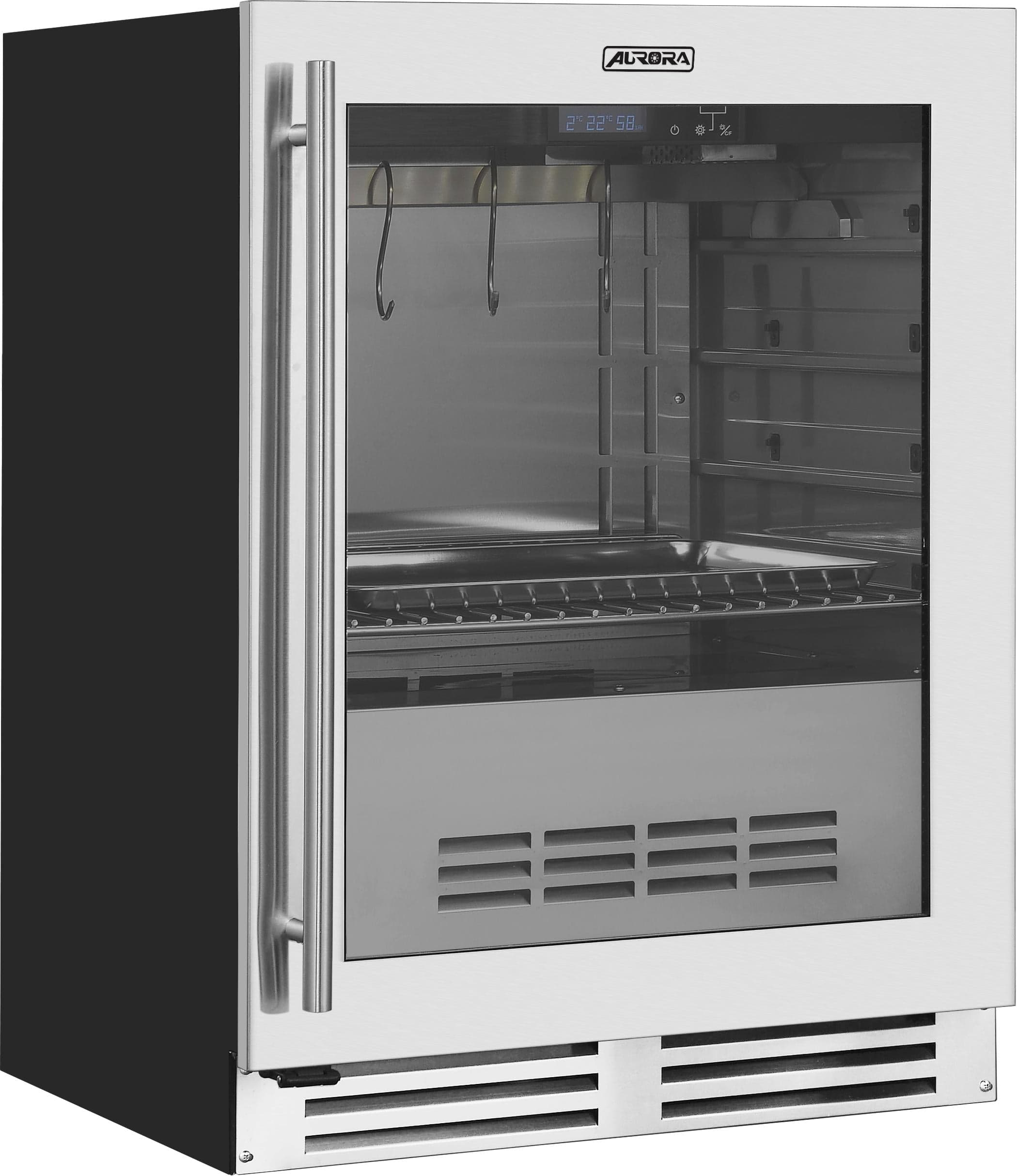 Omcan – Aurora 3.46 Cu. Ft. Single Glass Door Dry Aging Cabinet – 48401