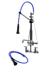 HIMI Products – Instinct Pre-Rinse Faucet Mini Unit with 36″ Hose, V Mount Bracket, Vacuum Breaker, 6′ Extension Hose, 8″ Wall Mount Base Faucet + 12″ Add-On Faucet – IF7005-8WAF