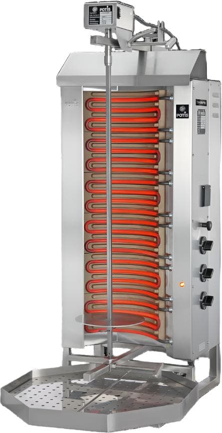 Potis E3 50 Kg Electric Doner Kebab Machine / Vertical Broiler with 3 Burners | Trento – 208V, 3 Phase, 9 kW