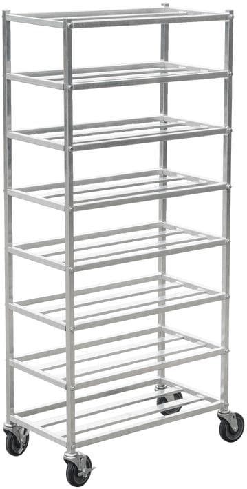 Aluminum Universal Rack for 10″ x 30″ & 12″ x 30″ meat trays with 8 slides and 8″ spacing