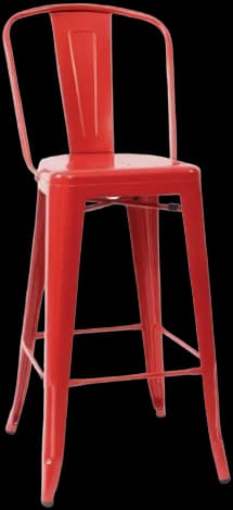 ATS AR-822BB-RDG Tolix-Style Plus Backless Barstool, Red Gloss