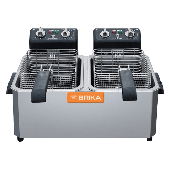Brika BCEF-15D Countertop Electric Fryer, Double 15lbs Basin