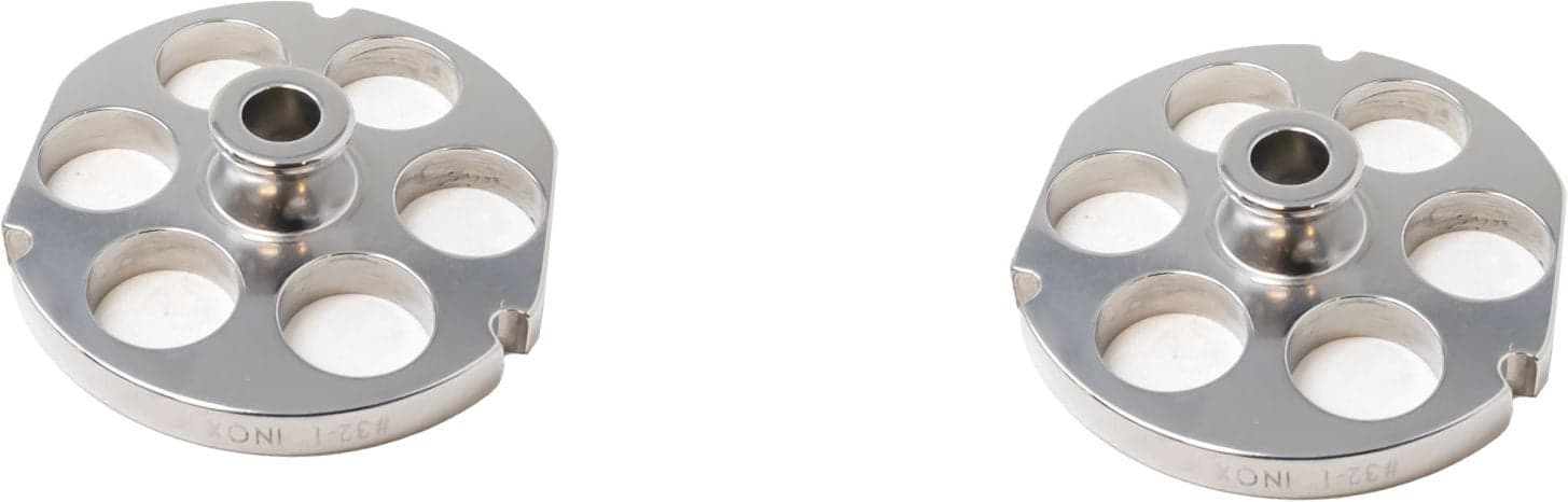 Stainless Steel #32 machine plate with hub 25mm (1″) – three notches/ two flat sides