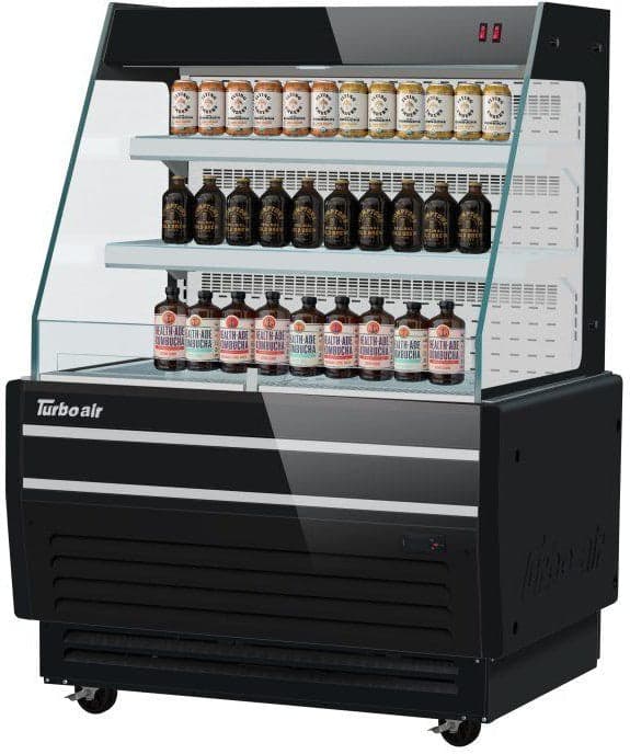 Turbo Air – 37″ Black Horizontal Refrigerated Open Display Merchandiser with 2 Shelves – TBA37-50N-B (ETA 5-6 Weeks)