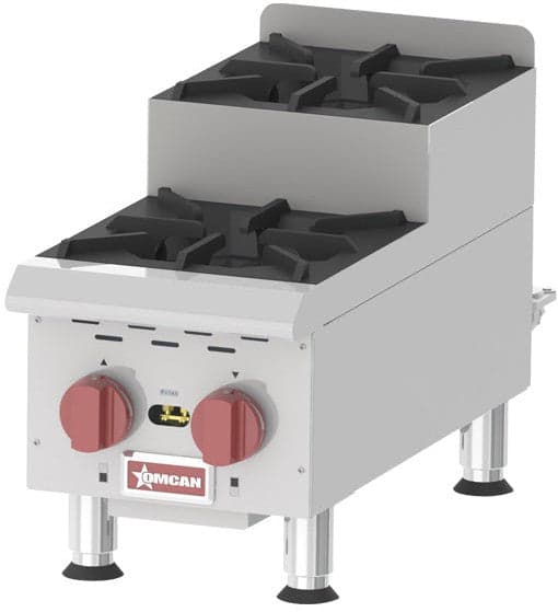 2-Burner Countertop Stainless Steel Step-Up Gas Hot Plates