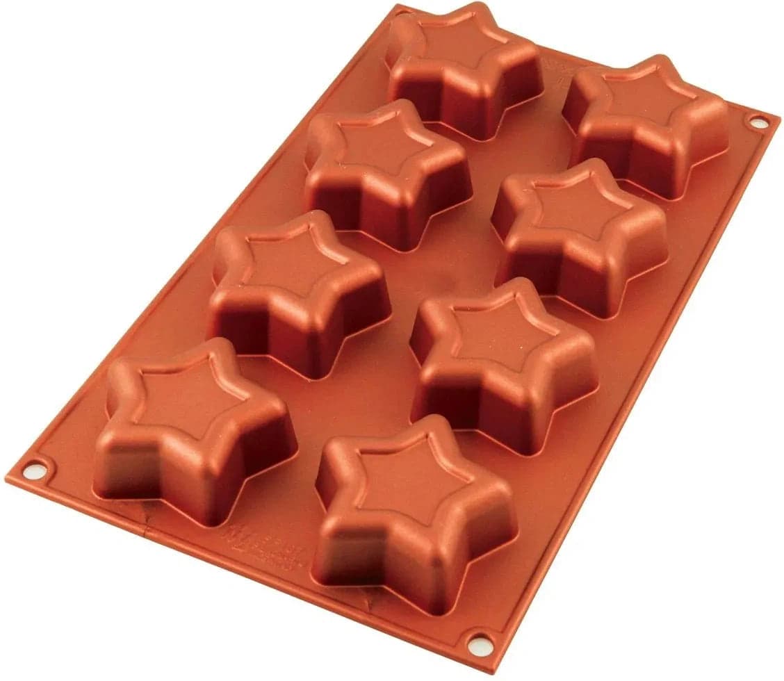 Silikomart – 2.7" x 0.9" Silicone #8 Compartment Stella Star Baking Mold – SF107
