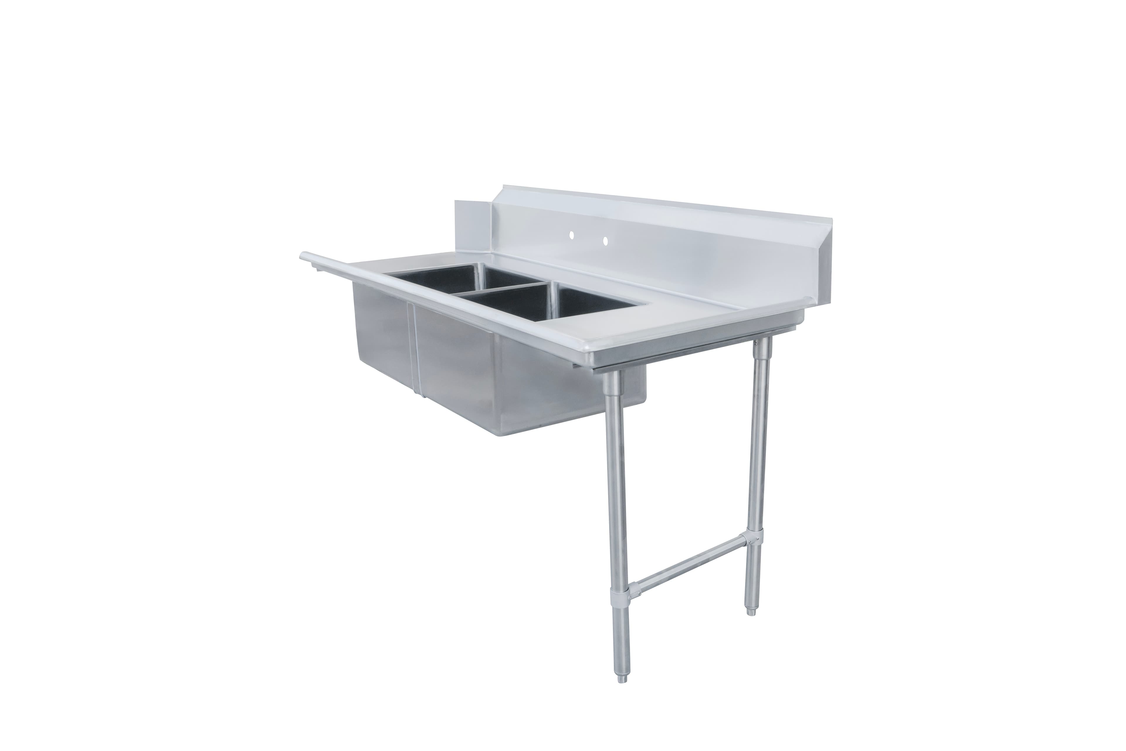 72" Right Side Soiled Dish Table with Two Sinks