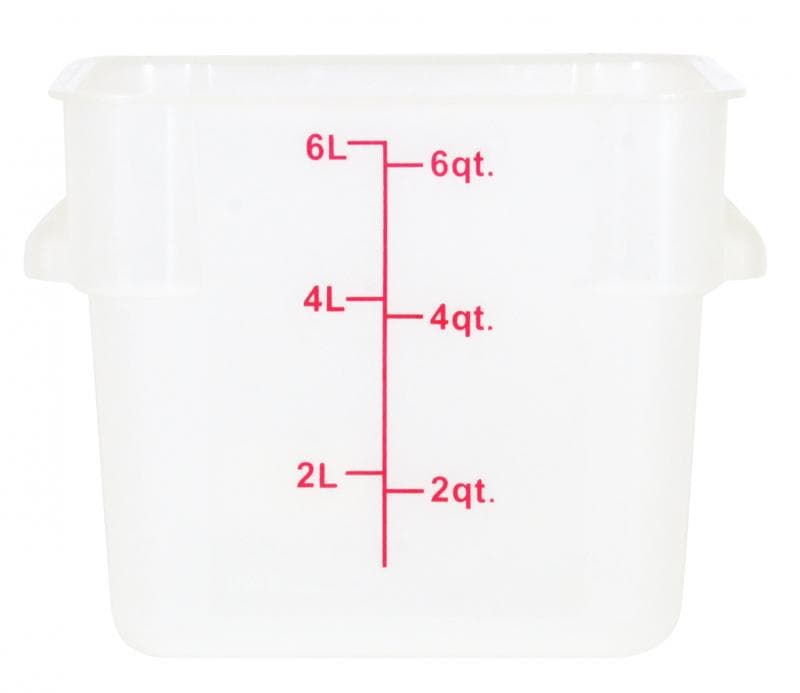 6 qt Polypropylene Translucent Square Food Storage Container